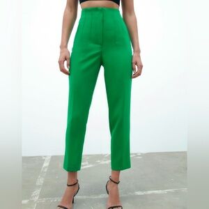 Green Zara high waisted pants